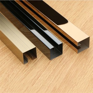Foshan 2020 hot sales 304 316 rose gold hairline stainless steel metal surface U channel profile for decoration  to Middld east