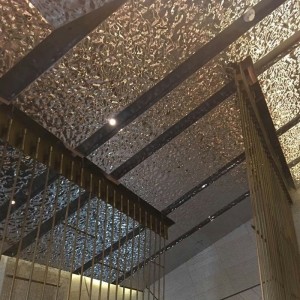 1220x2440mm 0.8mm stamped water wave ceiling luxury hotel decorative stainless steel sheet