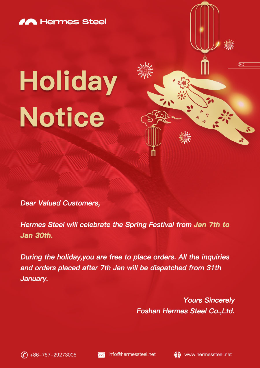 Notice of holidays