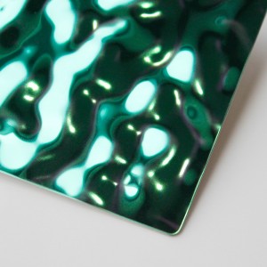 PVD Color Green Small Wave Stainless Steel Water Ripple Sheet For Ceiling Wall Decoration- Hermes steel