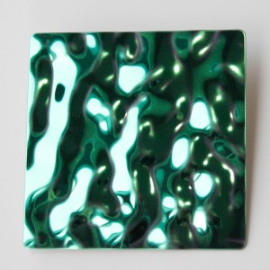 PVD Color Green Small Wave Stainless Steel Water Ripple Sheet For Ceiling Wall Decoration- Hermes steel