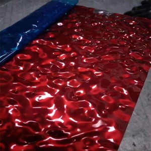 304 Stamping Finish PVD Color Coating Red Water Ripple Stainless Steel Sheets