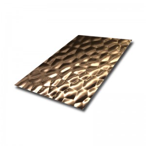304 316 Gold Water Ripple Stainless Steel Sheet 4*8ft Stamped Finish Decorative Stainless Steel Sheet – Hermes steel