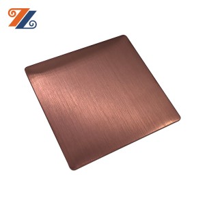 China Wholesale Decorative Brushed Stainless Steel Factory –  304 gold brushed cross hairline PVD Color Coated stainless steel sheet – Hermes Steel