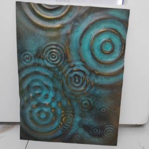 304 4x8ft Copper Patina Blackened Effect Raindrop Ripple Pattern Stainless Steel Sheet for Wall Cladding Decoration
