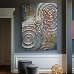 304 Decorative Stainless Steel Sheet Retro Style Raindrop Pattern Stamped Finish Art Stainless Steel Sheet for Wall Hanging