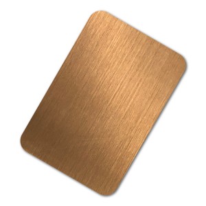 Ss 304 316 Rose Gold Hairline Finished in Brushed Stainless Steel Plate