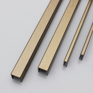 Stainless Steel Tile Trim U shape 304 Grade Modern Style Trim Strip Metal Tile Profile For Floor And Edges Decorative