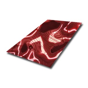water ripple stainless steel sheet – red pvd color coating decoration stainless steel sheet – Hermes steel