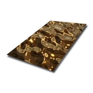 gold mirror stamped water ripple stainless steel sheet 201 304 pvd color coating stainless steel sheet for ceiling