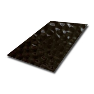 Inox 430 304 pvd color coating black water wave stamped stainless steel sheet for decorative ceiling and wall panels