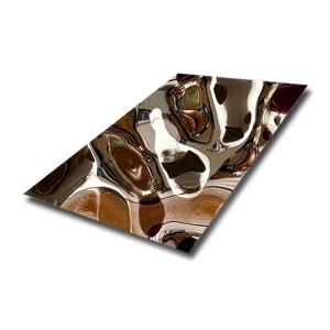 sliver mirror water ripple stainless steel sheet 304 decorative wall panels pvd color coating water ripple stamped stainless steel sheet