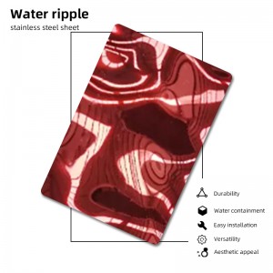 water ripple stainless steel sheet – red pvd color coating decoration stainless steel sheet – Hermes steel