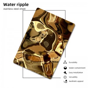 201 304 Wall Panel Stamped stainless steel sheet Golden Decorative stainless steel sheet 304 water ripple stainless steel sheets