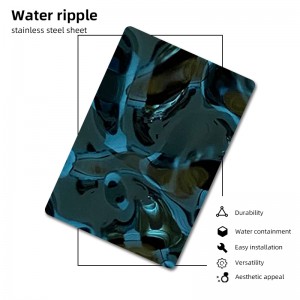 210 304 316 Water Ripples Decorative Blue Stainless Steel Sheet 304 Metal Wall Panel Water Ripple Stainless Steel Sheet