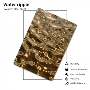 gold mirror stamped water ripple stainless steel sheet 201 304 pvd color coating stainless steel sheet for ceiling