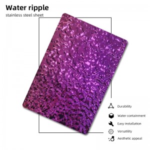 304 316L Customized Purple Stamped Water Ripple Stainless Steel Decorative Metal Sheet For Door Panel