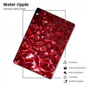 PVD Color Red Art Mid Wave Water Ripple Stainless Steel Sheets For Luxury Hotel Ceiling Decoration – Hermes Steel