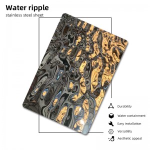 304 water ripple stainless steel decorative sheet 4X8 Mirror Stamped 3D Design Metal Sheet for Ceiling Wall Panel Decoration