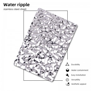 Stamped Finish Mirror Stainless Steel Water Ripple Stainless Steel Sheets for Ceiling and Wall Decoration