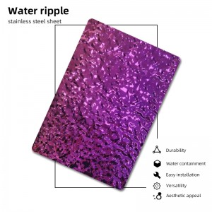 304 Small Wave Water Ripple Stainless Steel Sheet Purple Mirror Water ripple sheet for Ceiling
