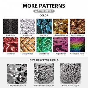 304 Small Wave Water Ripple Stainless Steel Sheet Purple Mirror Water ripple sheet for Ceiling
