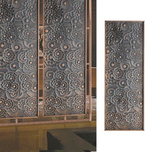 Custom Luxury Design Stainless Steel Folding Screen Partition-HM-PT020