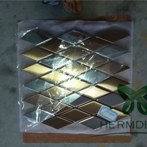 China Wholesale 304 Cheap Stainless Steel Sheet Suppliers – 
 Stone Stainless Steel Mixed Gold Glass Mosaic-HM-MS048 – Hermes Steel