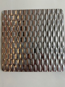 High standard 304 rose Gold Color Embossed Stainless Steel Sheet for interior decoration