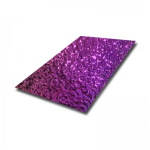 304 Small Wave Water Ripple Stainless Steel Sheet Purple Mirror Water ripple sheet for Ceiling