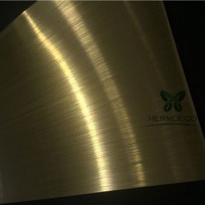Wholesale OEM 0.5mm Stainless Steel - Good Quality Pvd Titanium Stainless Steel Sheet Gold Hairline-HM-HL002 – Hermes Steel