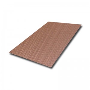 rose red hairline stainless steel sheet 304 dec...