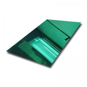Mirror Stainless Steel Plate 304 #8 Green Mirror Stainless Steel Sheet-Hermes steel