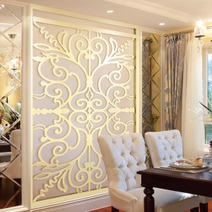 Hotel decorative China stainless steel Laser cutting titanium stainless steel gold color room divider partition for sale