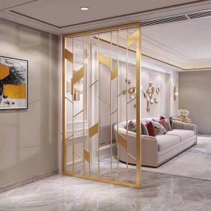 Elegant hot sale products grade 201 304 316 gold hairline stainless steel metal surface laser cutting partition for decoration