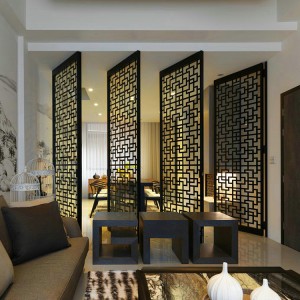 Hotel decorative China stainless steel Laser cutting titanium stainless steel gold color room divider partition for sale