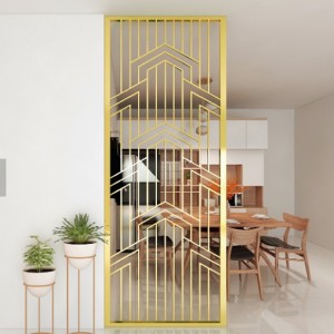 Gold Metal Room Divider 201 304 316 Stainless Steel Hanging Screen Partition
