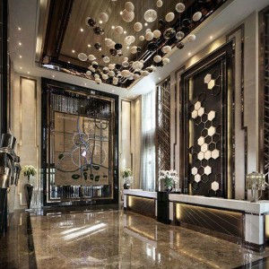 Wire-Wove Stainless Steel Exterior Wall Partition Decorative Panels For Luxurious Inn Ceiling-HM-PT017