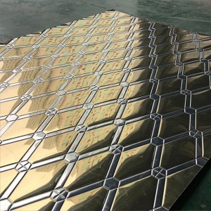 201 304 stainless steel sheet bar counter decorative metal sheets double color mirror stamped color sheet