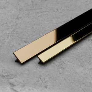 ASTM 304 316 Rose Gold Hairline Stainless Steel Metal Surface T Channel Profile for Decoration to Middld East