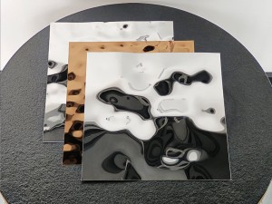 304 316 Stamped Finished PVD Color Water Ripple Stainless Steel Sheet for Ceiling and Wall Panel