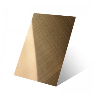 Customized Champagne gold Cross Hairline Finish Brushed Stainless Steel Sheet – Hermes steel