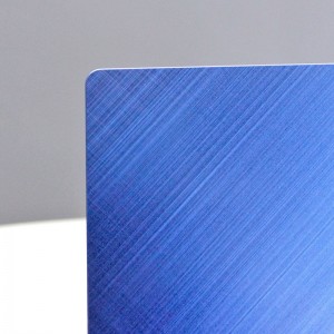 blue Brushed Finish 304 cross hairline stainless steel sheet – hermes steel