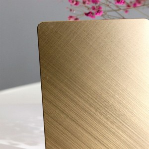 Stainless Steel 201 304 316 Pvd Gold Color Stainless Steel Panel Cross Hairline Finish 304 Stainless Steel Wall Decoration Sheet