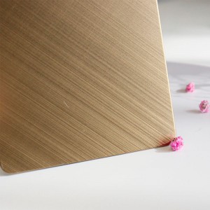 brushed finish decorative stainless steel sheet – cross hairline yellow rose stainless steel sheets