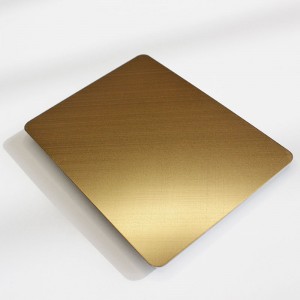 Stainless Steel 201 304 316 Pvd Gold Color Stainless Steel Panel Cross Hairline Finish 304 Stainless Steel Wall Decoration Sheet
