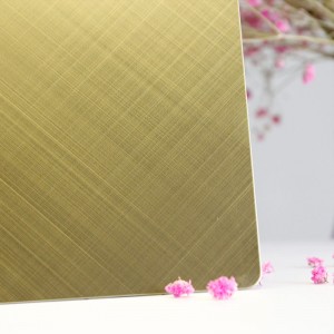 201 304 316 Stainless Steel Mirror Plate Pvd Gold Stainless Steel Sheet 304 Cross Hairline Decorative Sheets For Wall