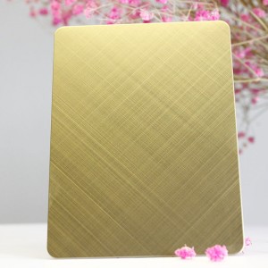 201 304 316 Stainless Steel Mirror Plate Pvd Gold Stainless Steel Sheet 304 Cross Hairline Decorative Sheets For Wall