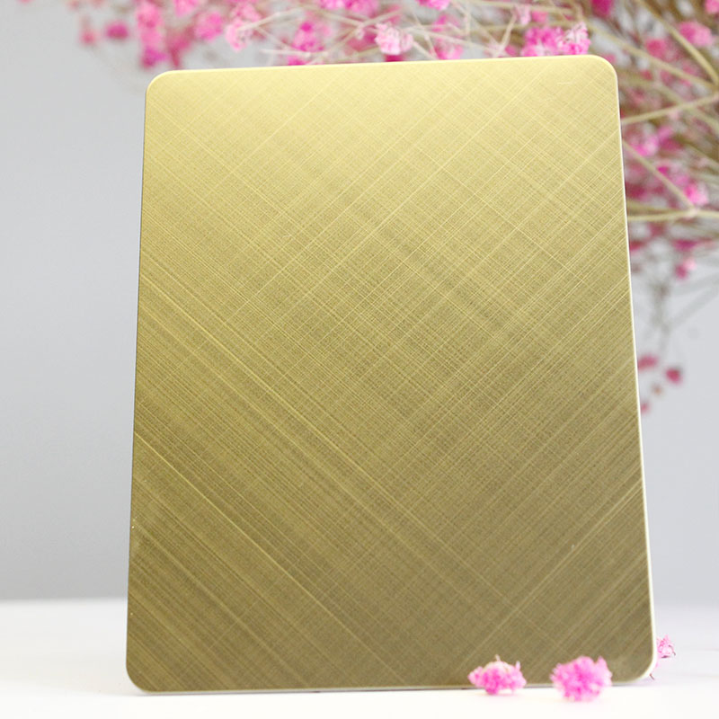 201 304 316 Stainless Steel Mirror Plate Pvd Gold Stainless Steel Sheet 304 Cross Hairline Decorative Sheets For Wall Featured Image