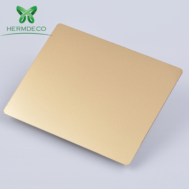 China Wholesale 304 Stainless Steel 4 Finish Factories -
 China Supplier Gold Sandblasted Wall Decorative Stainless Steel Plate-HM-SB002 – Hermes Steel